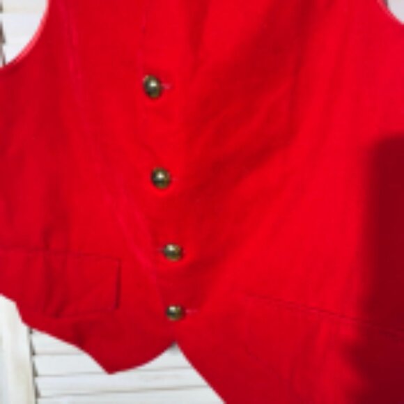 Vintage Rubie's Costume Red Velvet Vest Unisex XL - Picture 4 of 7